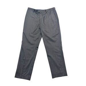 Hart Schaffner Marx 34x28 Gray Dress Suit Pants Trousers Wool Flat Front Mens